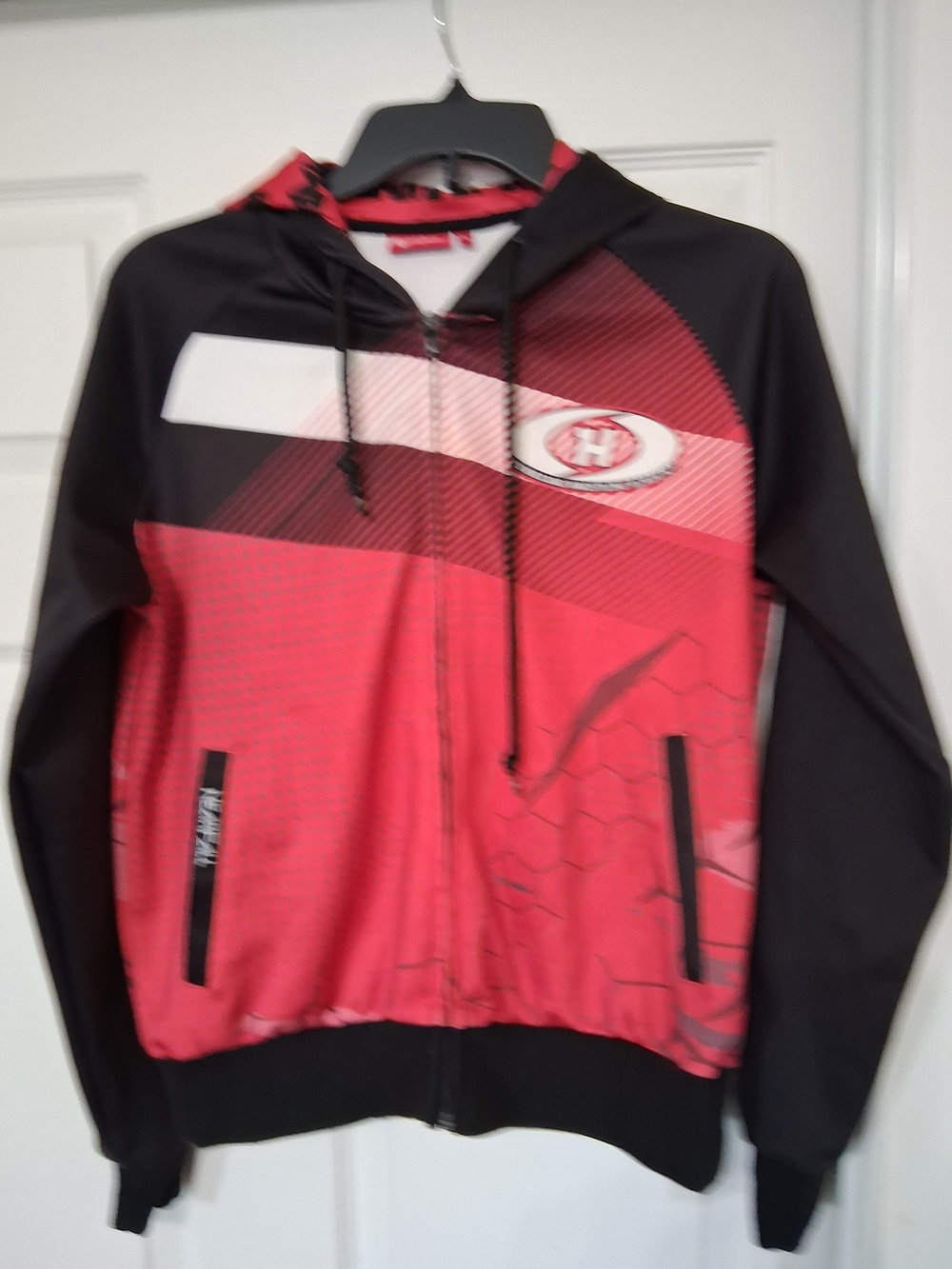 Youth's Red and Black Zip-Up Hooded Jacket XLY
